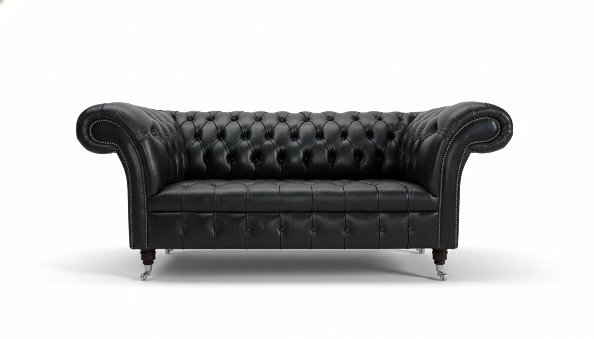 Chesterfield Ledersofa Couch Polster 2 Sitzer designer Textil Sofas
