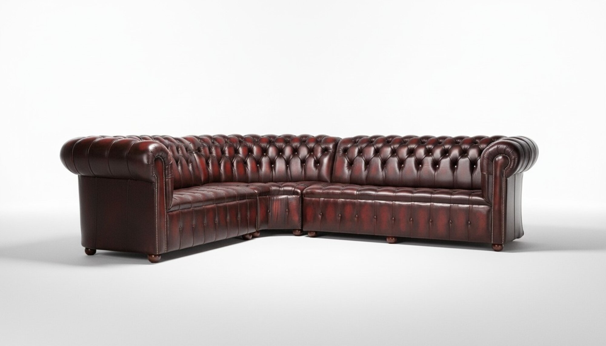 Chesterfield Ledersofa Ecksofa Sofa Polster Eck Sitz Garnitur 100% Leder Sofort