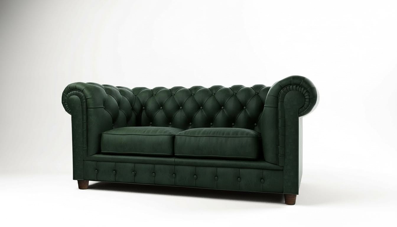 Chesterfield Luxus 2 Sitzer Couch Polster Sofa Leder Stoff Couchen Garnitur Neu