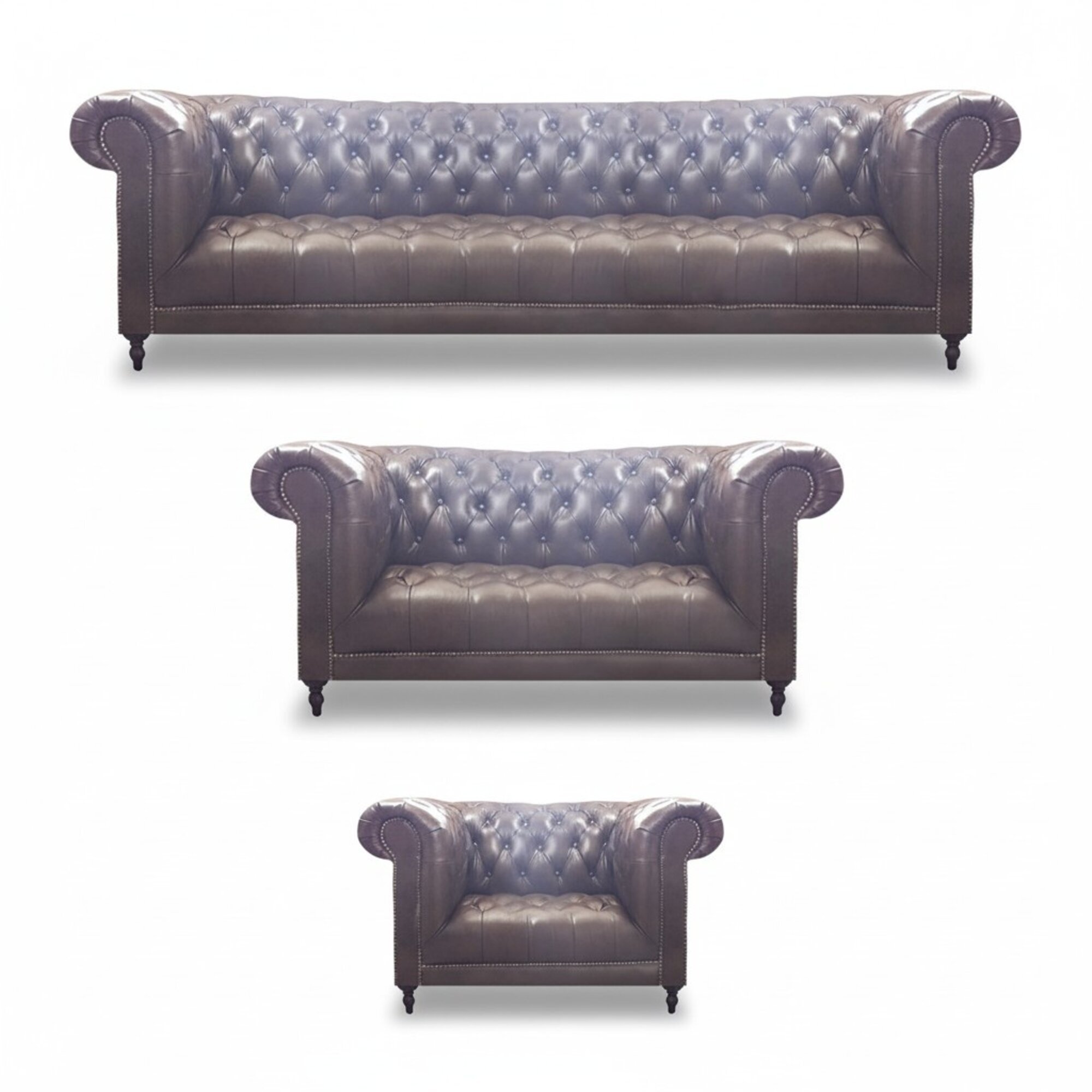 Chesterfield Luxus Komplett 3tlg Wohnzimmer Sofagarnitur Polstermöbel 4+2+1