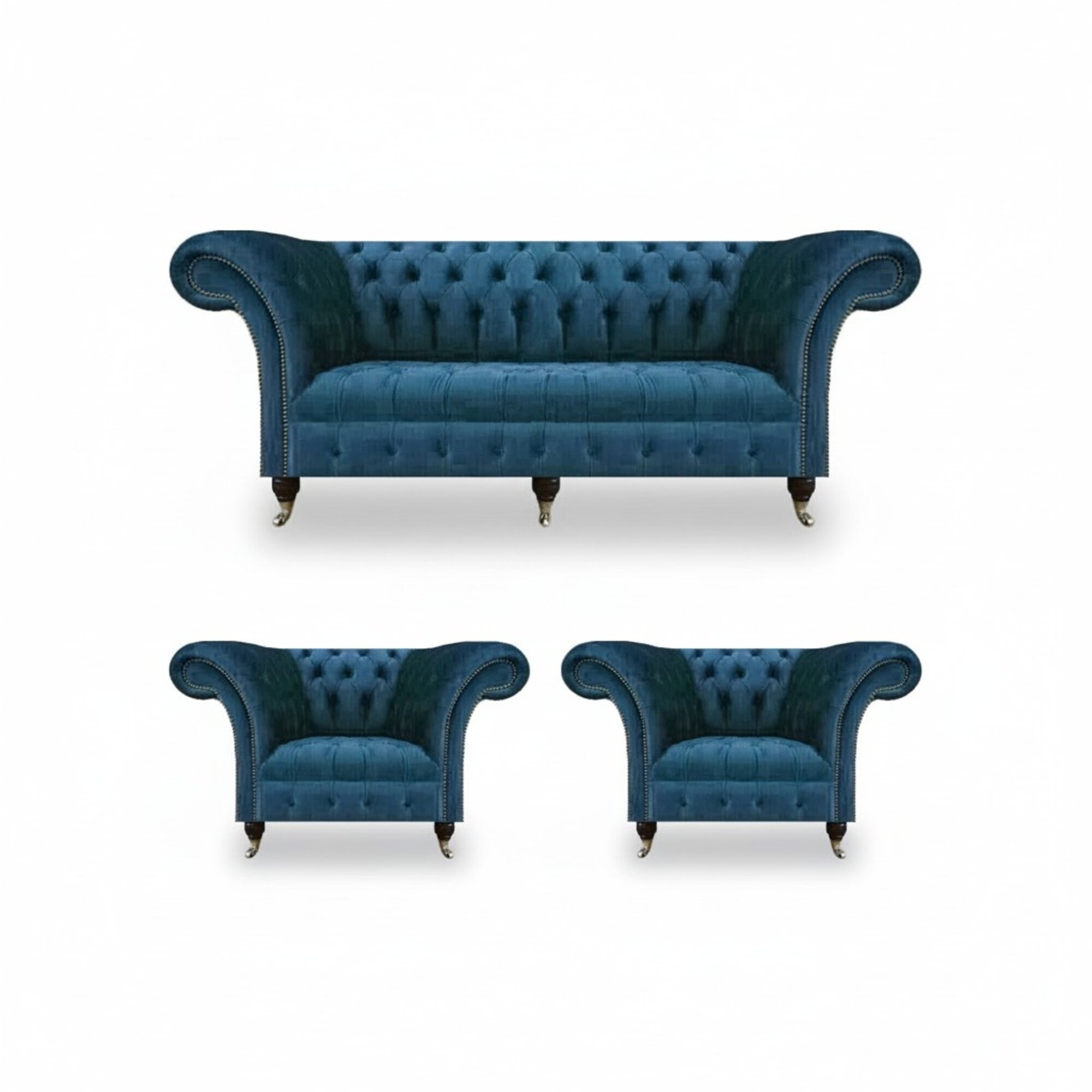 Chesterfield Modern Set 3tlg Luxus Sofas Komplett Einrichtung Sessel Sitzmöbel