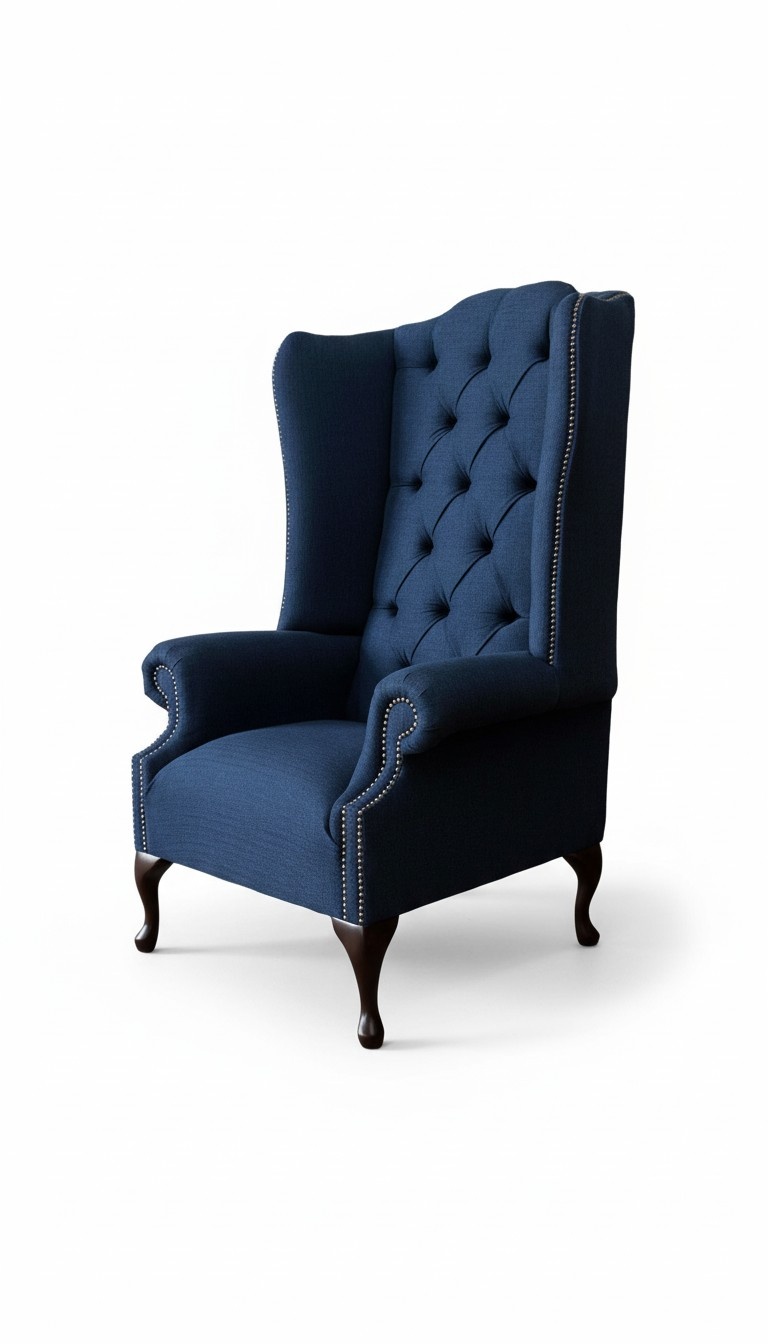 Chesterfield Ohrensessel Relax Sessel Stuhl Polster Stoff Textil 1 Sitz