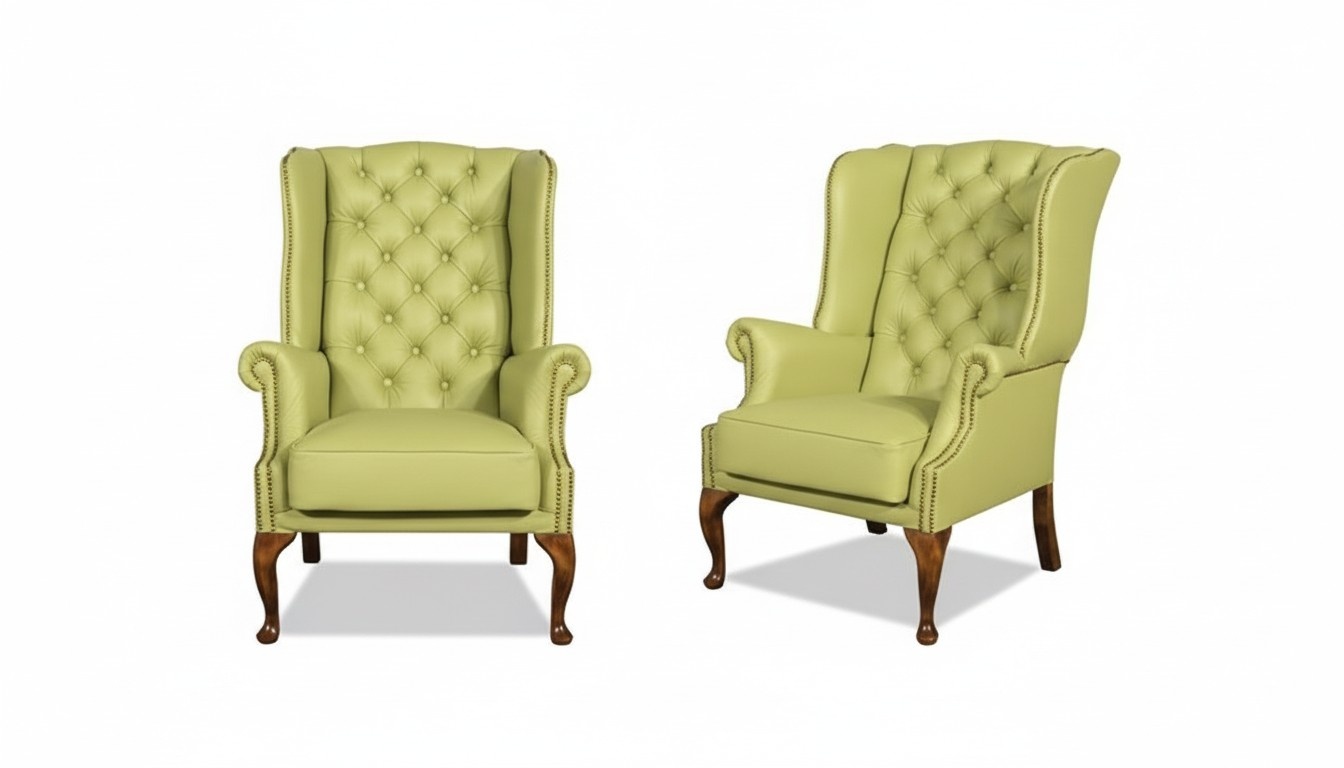 Chesterfield Ohrensessel Sessel Queen Antik Look Couch Polster Fernseh Neu Möbel