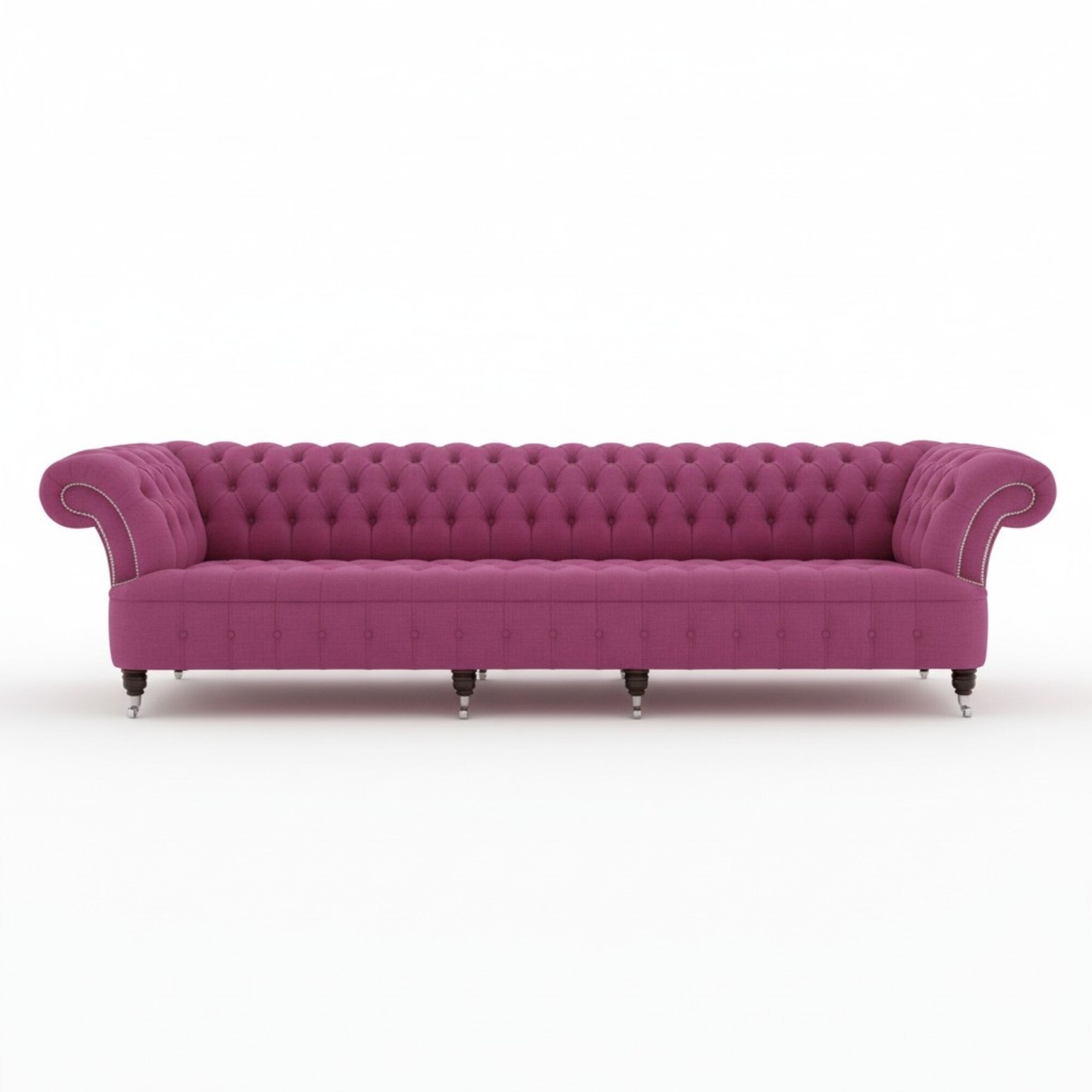 Chesterfield Samt Sofa 5 Sitzer Designer Couchen Couch Textil Pink