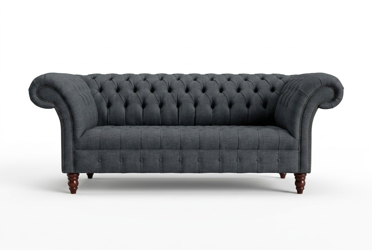Chesterfield Schwarz Couch Sofa Polster 3 Sitzer Couchen Garnitur Sitz Sofas Neu