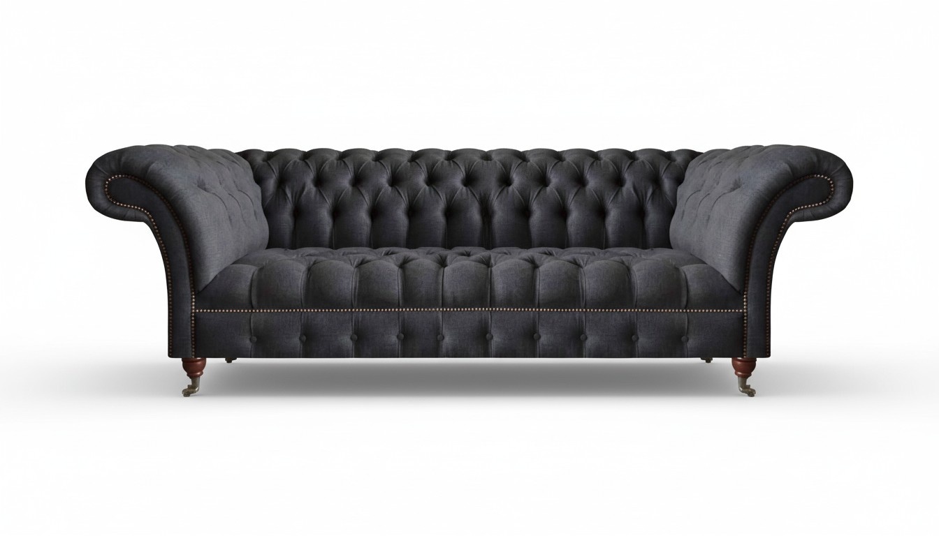 Chesterfield Schwarzes Polstersofa Wohnzimmer Möbel Textil Sitzmöbel