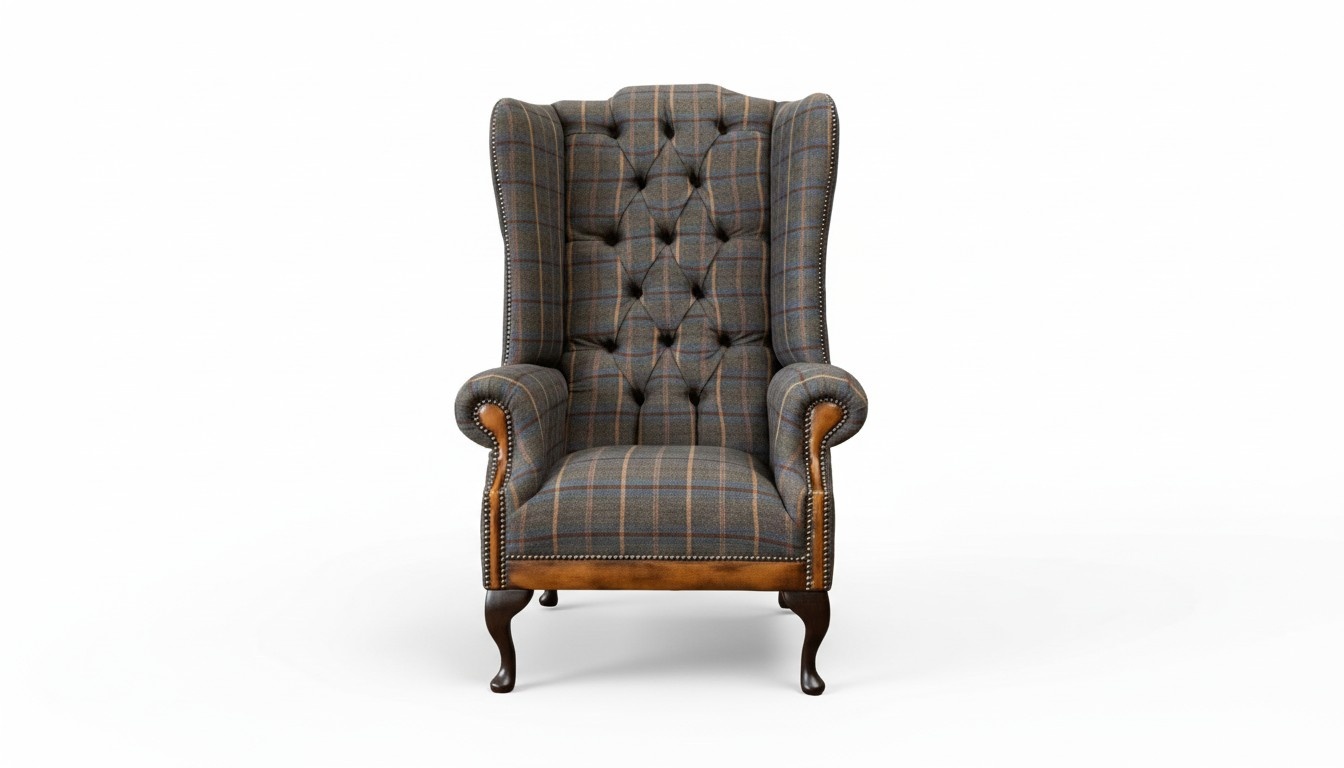 Chesterfield Sessel Couch Polster 1 Sitzer Textil Ohrensessel Polster