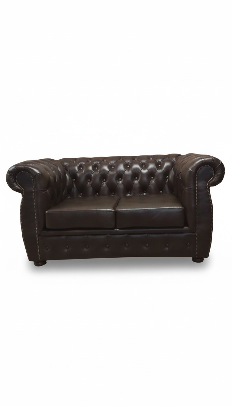 Chesterfield Sofa 2 Sitz Luxus Couch Zweisitzer Sofas Braun Möbel Couchen