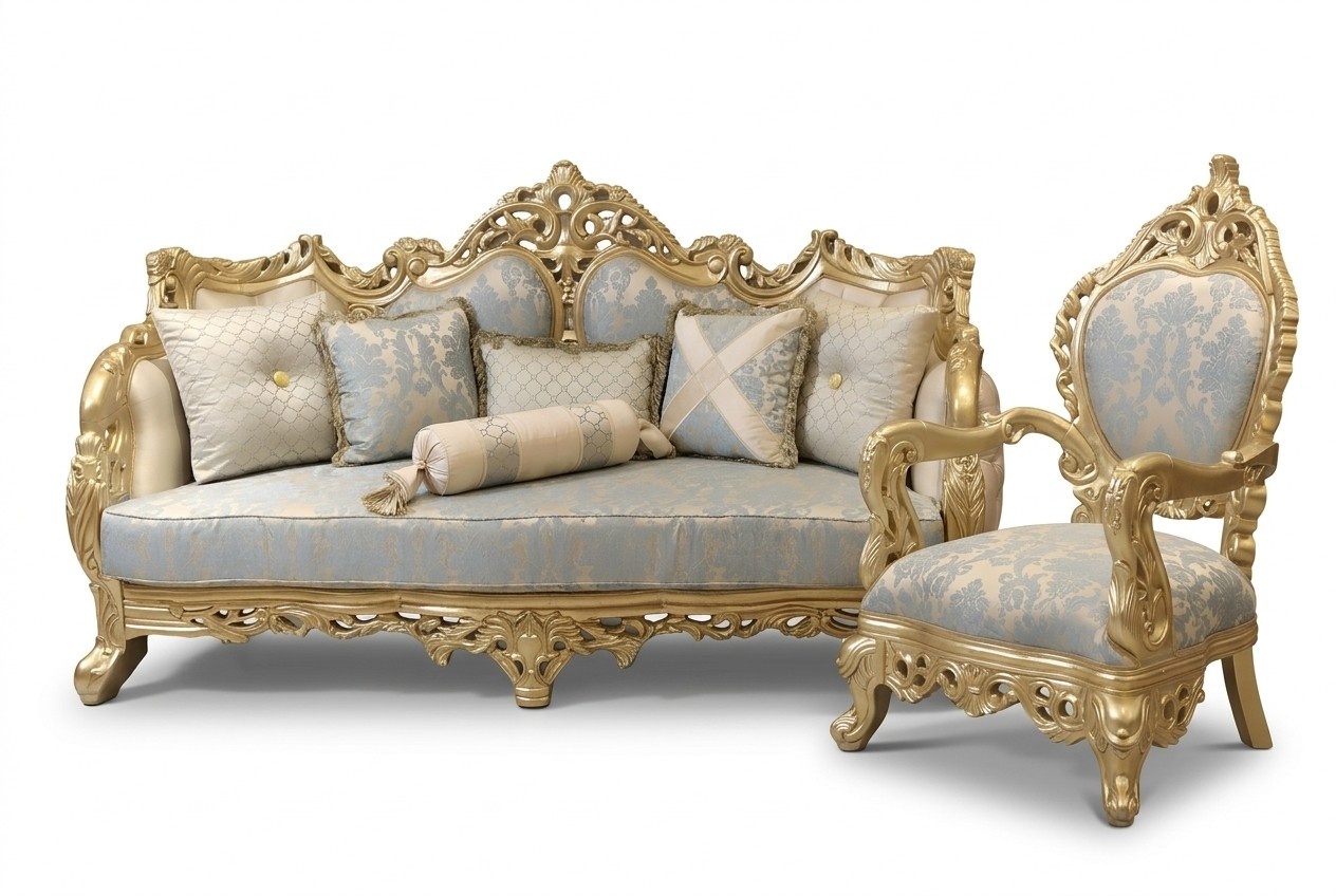 Chesterfield Sofa 3er JV Möbel 3 Sitzer Polster Sofa Klassisch Textil Holz