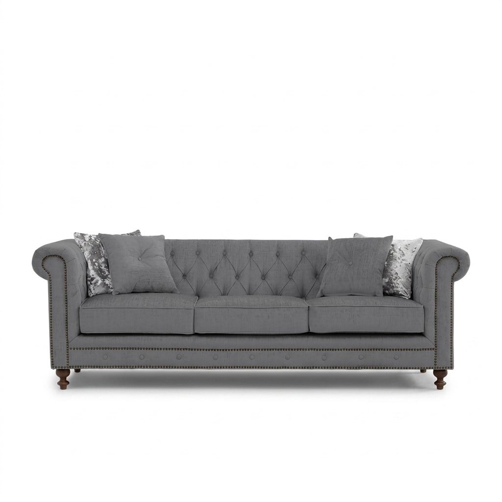 Chesterfield Sofa Couch Polster Stoff Leder Couchen Deko Garnitur Polster