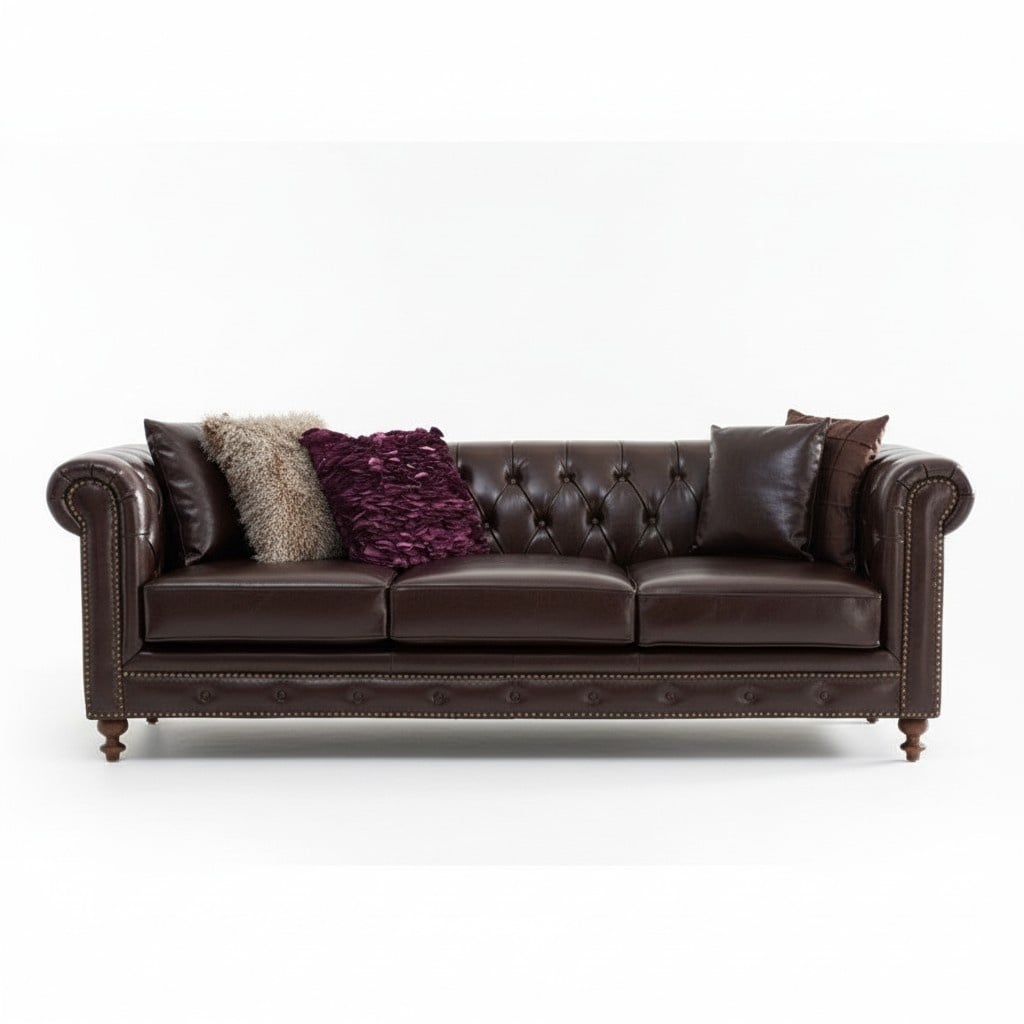 Chesterfield Sofa Couch Polster Stoff Leder Couchen Garnitur Deko Polster