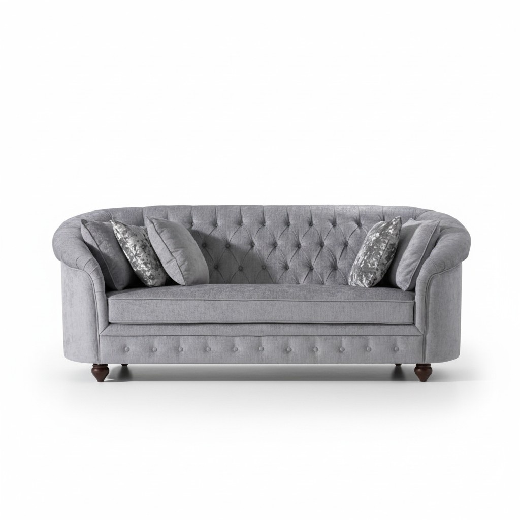 Chesterfield Sofa Couch Polster Stoff Couchen Polster Garnitur 3 Sitzers Sofa