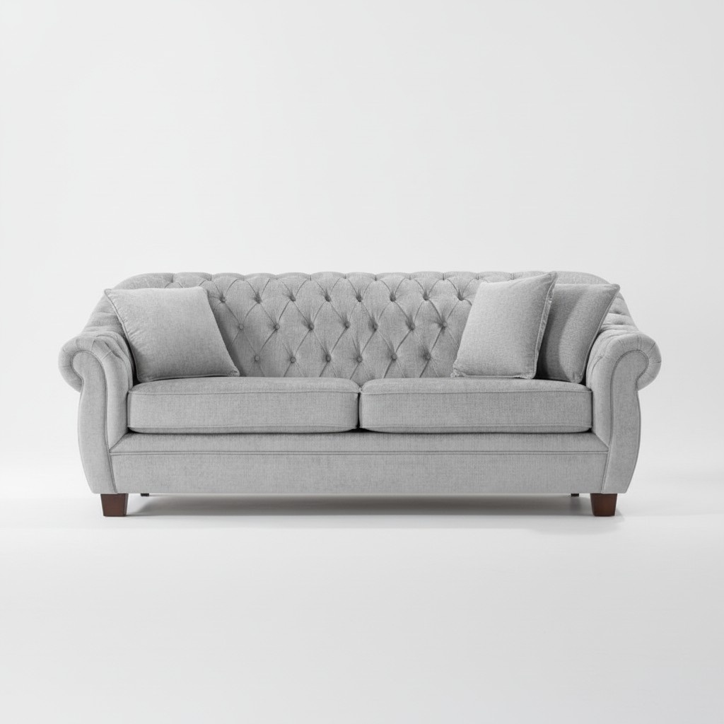 Chesterfield Sofa Couch Polster Stoff Couchen Polster Garnitur 3 Sitzers