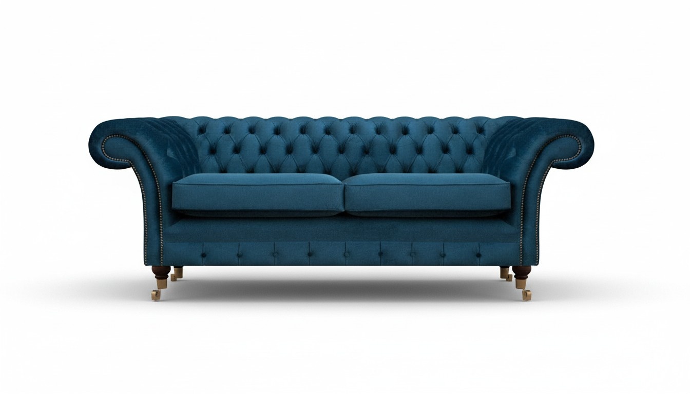 Chesterfield Sofa Couch Zweisitzer Designer Textil Wohnzimmer Polster