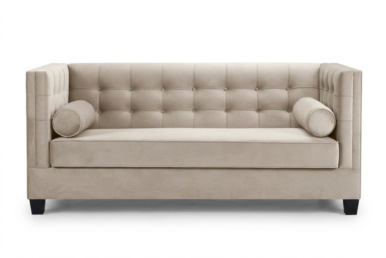Chesterfield Sofa Couch Zweisitzer Stoff Couchen Sofas 2 Sitzer Bettfunktion Neu