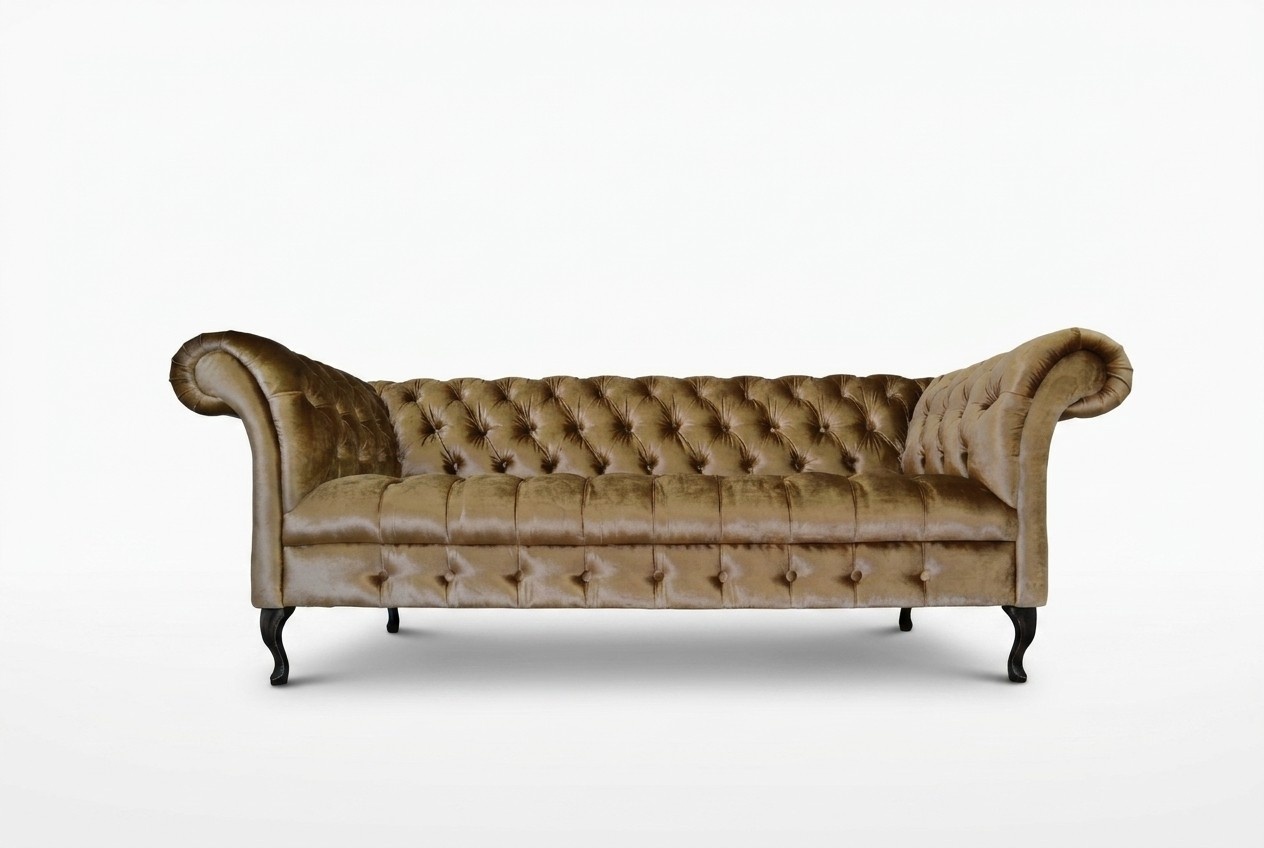 Chesterfield Sofa Polster Designer Couchen Sofas Garnitur Textil Stoff Textil 4