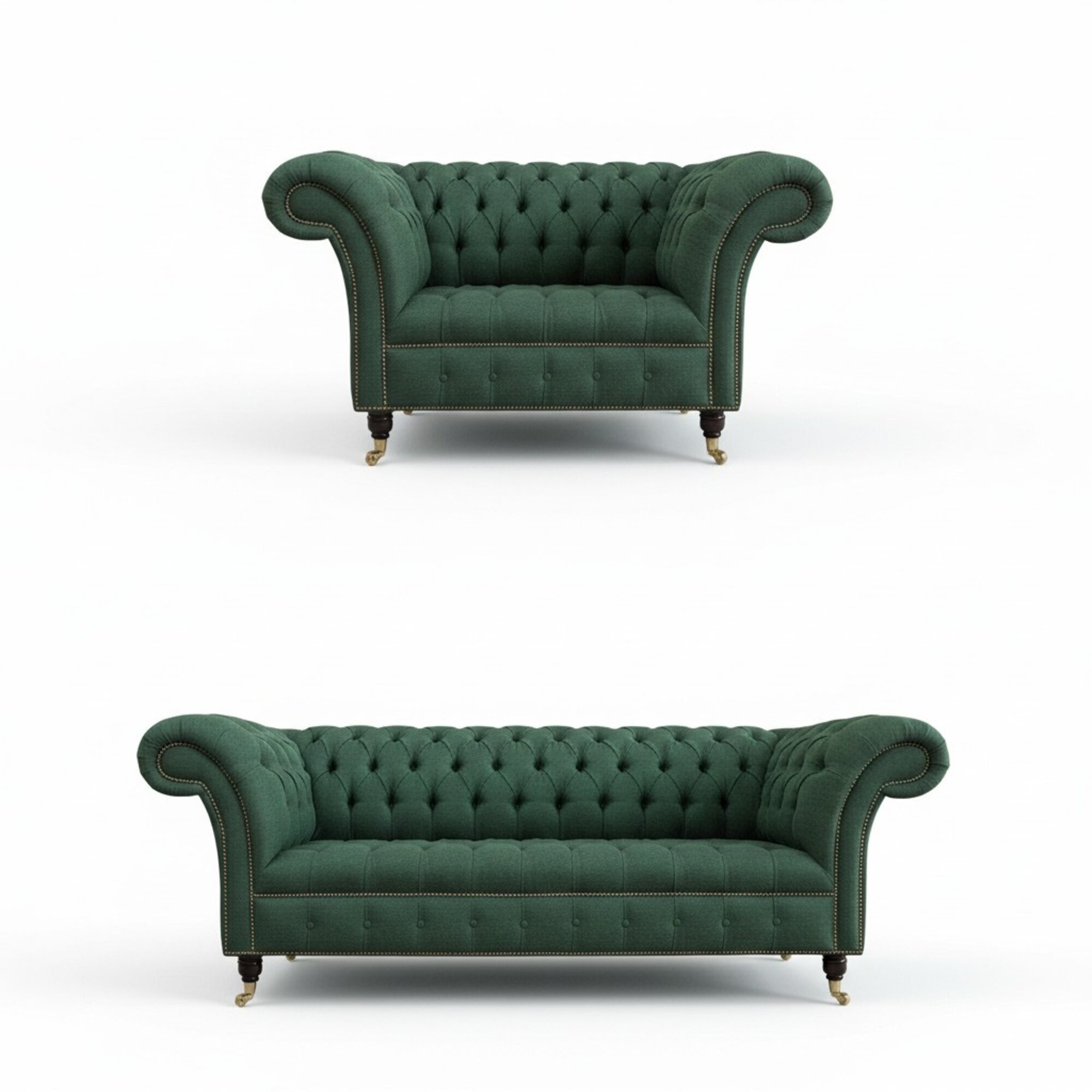 Chesterfield Sofagarnitur 3+1 Sitzer Couch Polster Sitz Garnituren Lehn