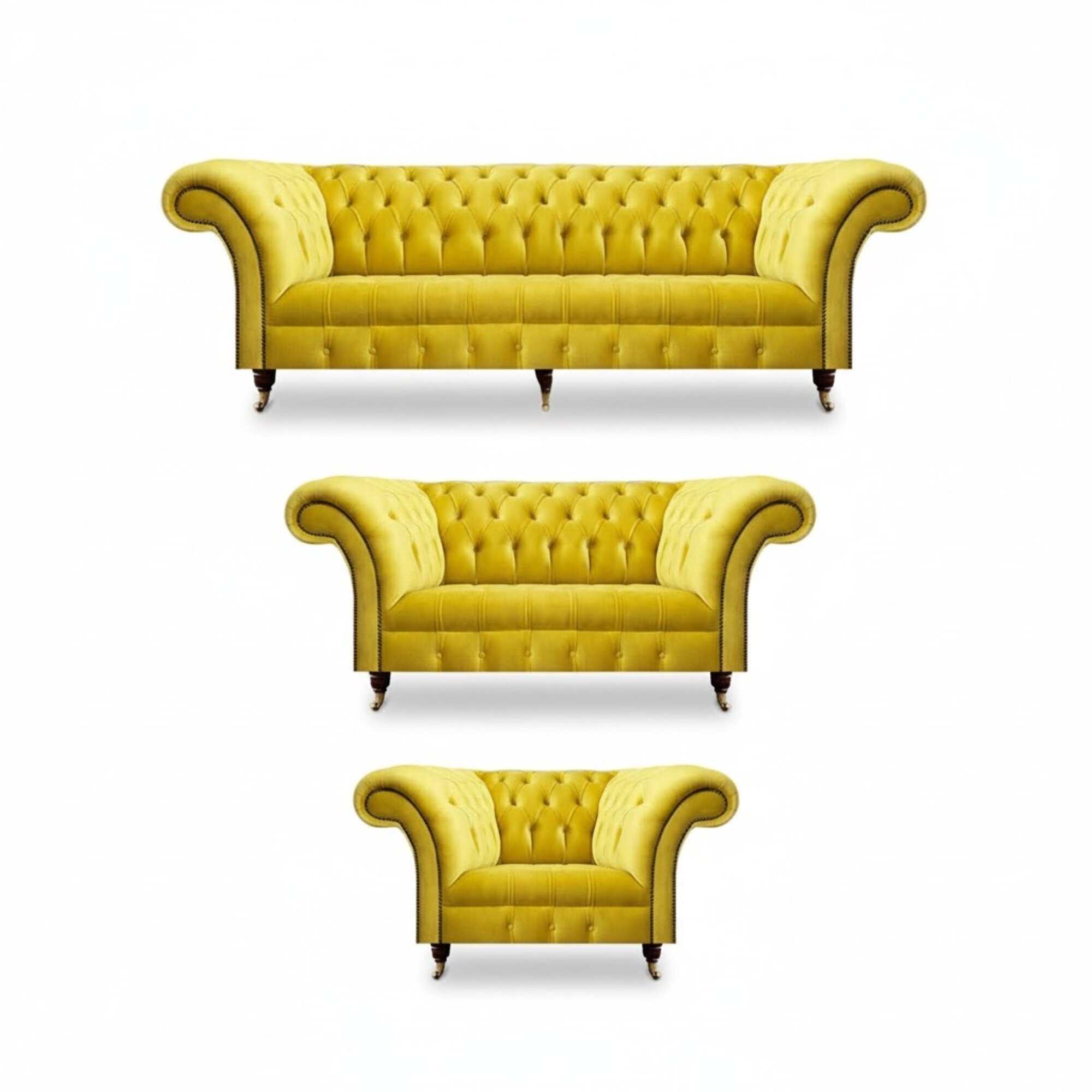 Chesterfield Sofagarnitur 3tlg Polstersofas Möbel Textil Wohnzimmer Neu Set