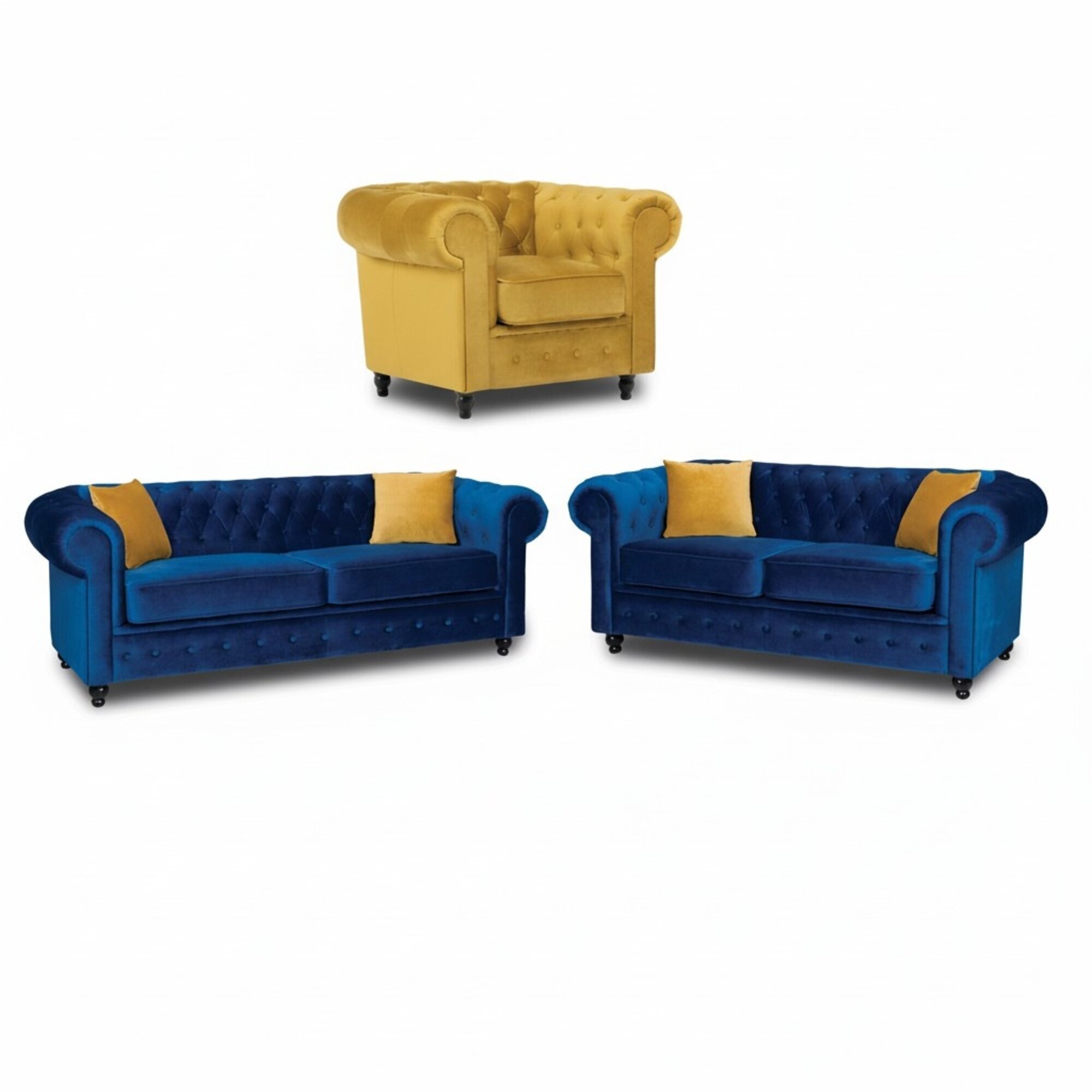 Chesterfield Sofagarnitur Couch Möbel Wohnzimmer Einrichtung 3+2+1 Sitzer