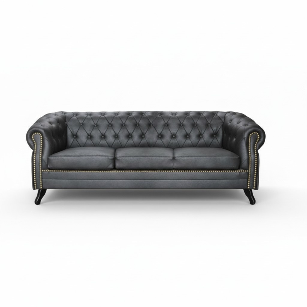 Chesterfield Sofagarnitur Sofa 3+1 Couch Polster Set Sofas Couchen Couchen Leder