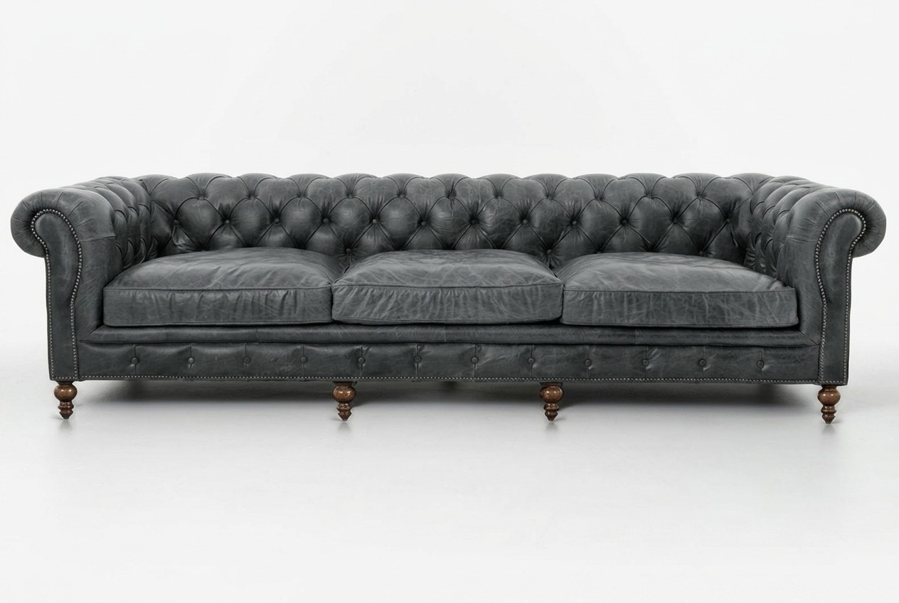 Chesterfield Sofagarnitur Sofa Couch Polster 321 Sitzer Leder Couchen