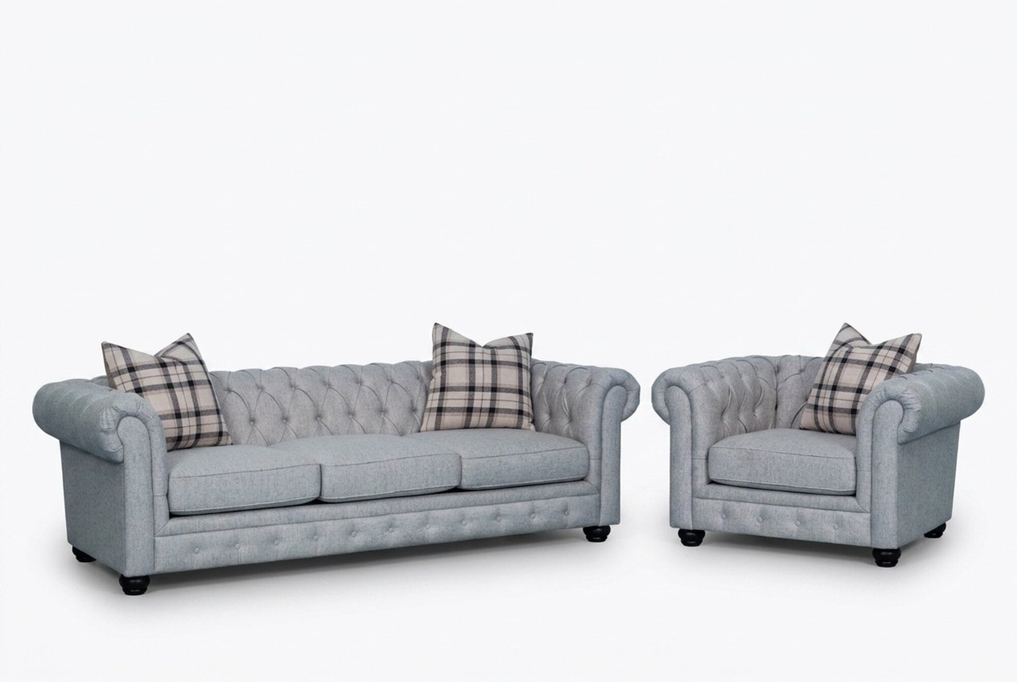 Chesterfield Sofagarnitur Sofa Couch Polster 3+1 Sitzer Leder Couchen