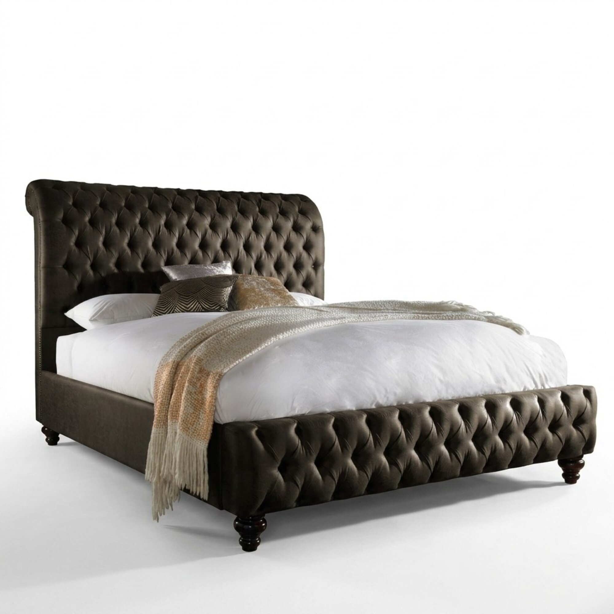 Chesterfield Textil Schlafzimmer Bett Doppel Betten Polster 140/160/180/200 cm
