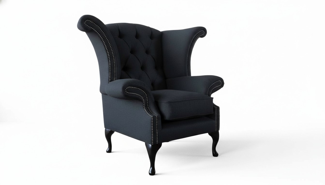Chesterfield Textil Polster Sofa Design Couch Sessel 1 Sitz Ohrensessel