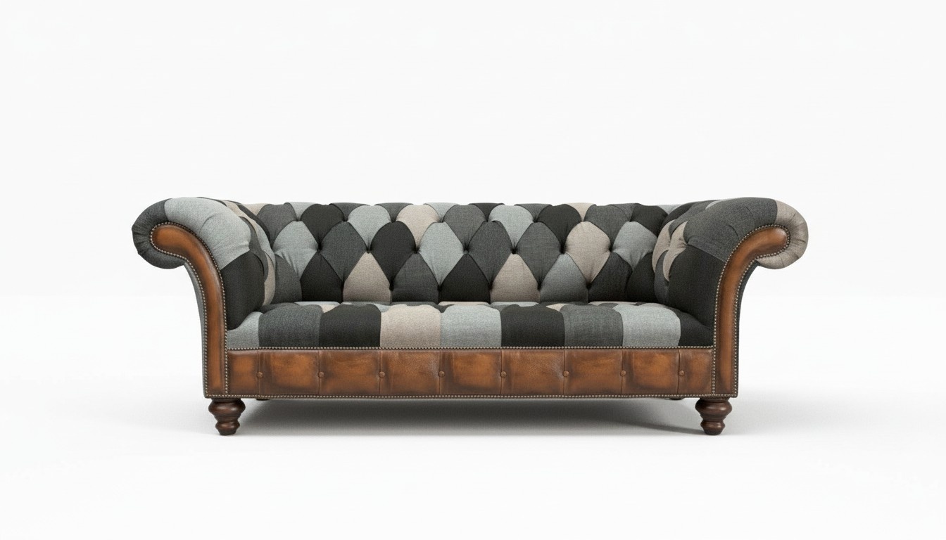 Chesterfield Textil Sofa 3-Sitzer Polstersofas Design Luxus Stoffsofas Neu