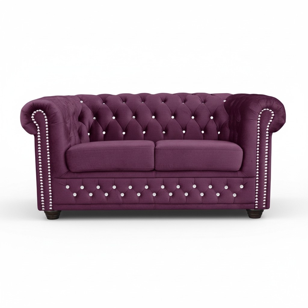 Chesterfield York Blink Couch Polster Sofas Couchen Kristallen Neu Sofa Stoff