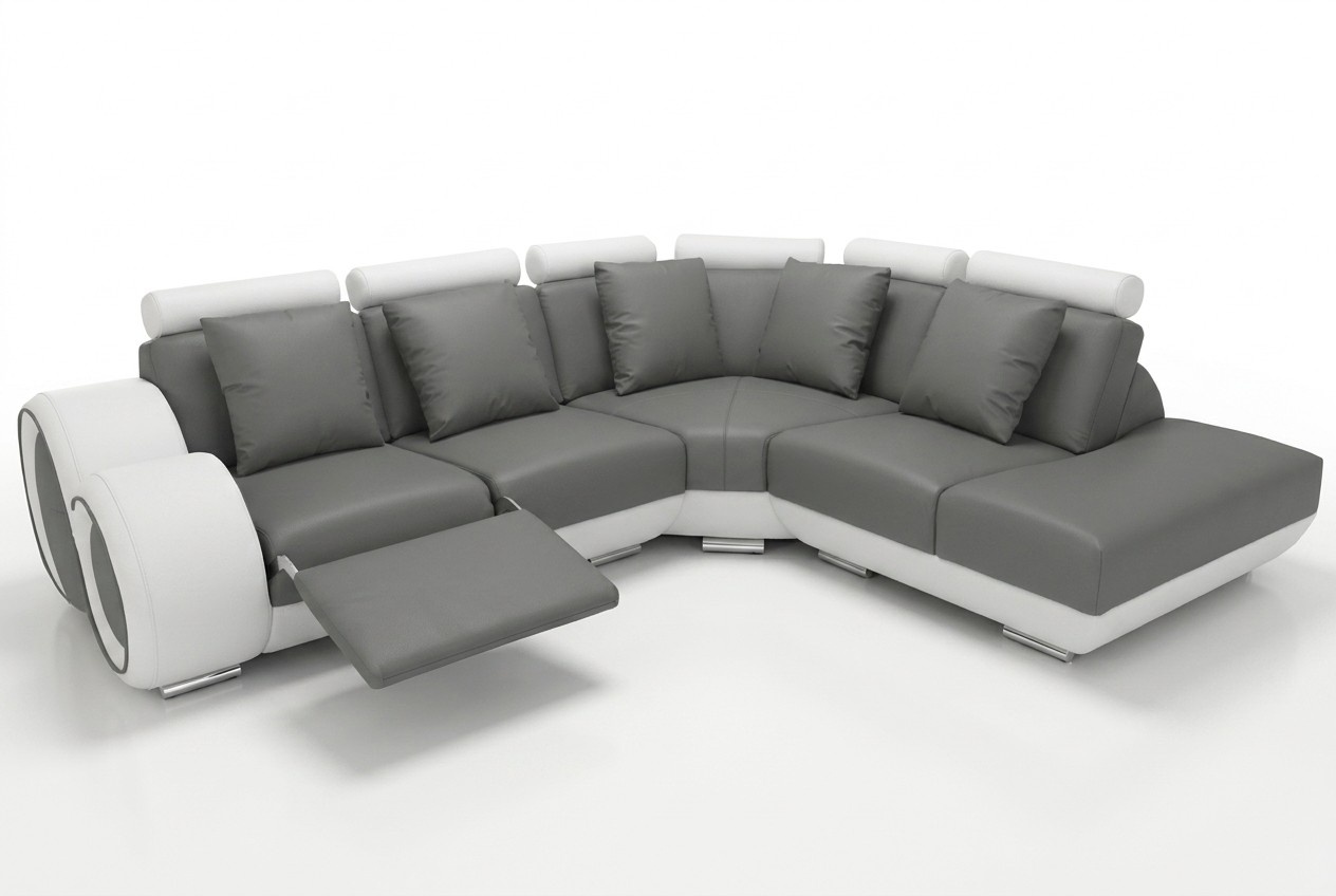 Couch Eck Sofa Leder Eck Garnitur Ecke Landschaft Polster Design Wohn