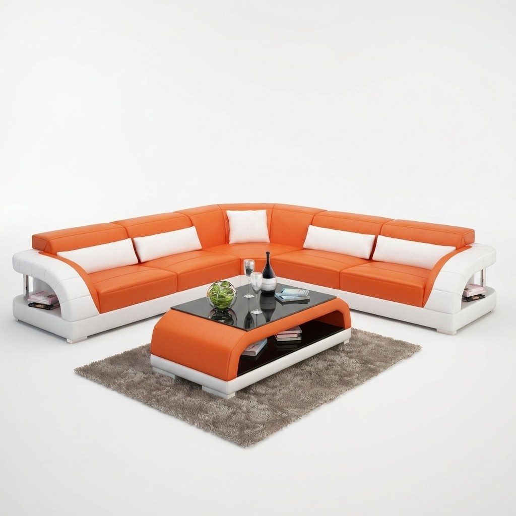 Couch Ecksofa Leder Wohnlandschaft Garnitur Design Modern Deko Sofa L-Form