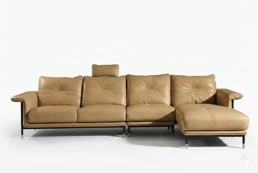 Couch Wohnlandschaft Eck Garnitur Modern Design Sofa L-Form Leder Sofa