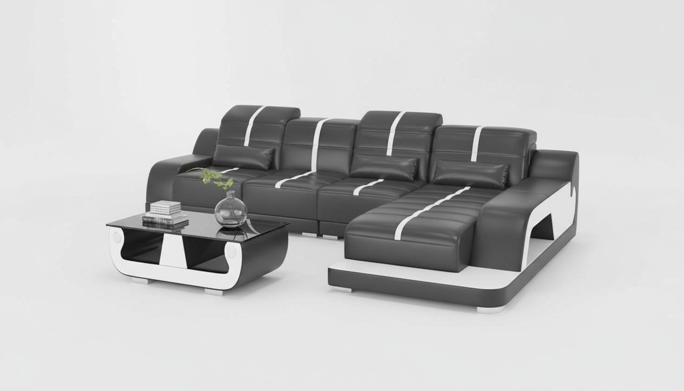 Couchen Designersofa Ecksofa Sofa L Form Schwarz Kunstleder Sofas Eck