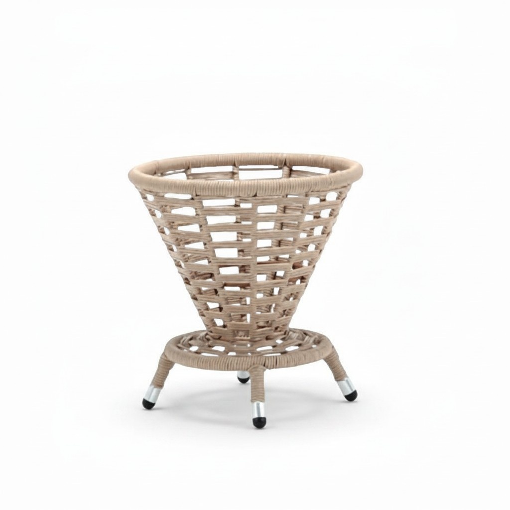 Couchtisch Beige Luxus Möbel Patio Design Rattan Rund Modern Hochwertig Möbel
