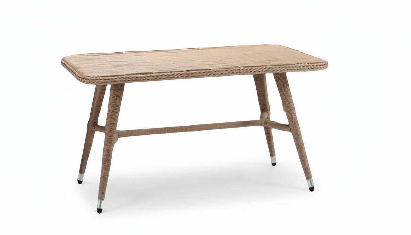Couchtisch Braun Luxus Möbel Terrasse Design Hochwertig Rattan Rechteckig Modern