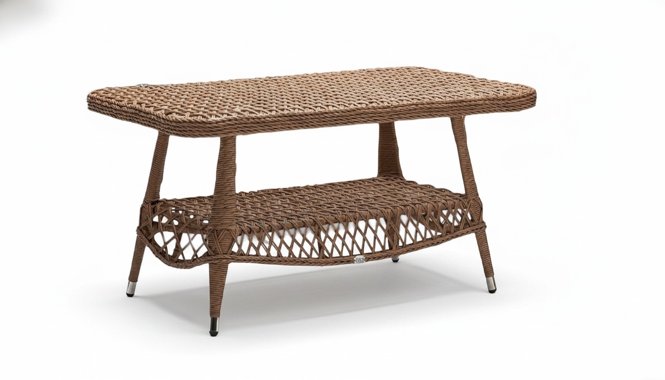 Couchtisch Braun Luxus Rattan Elegantes Terrasse Design Tische modern Möbel