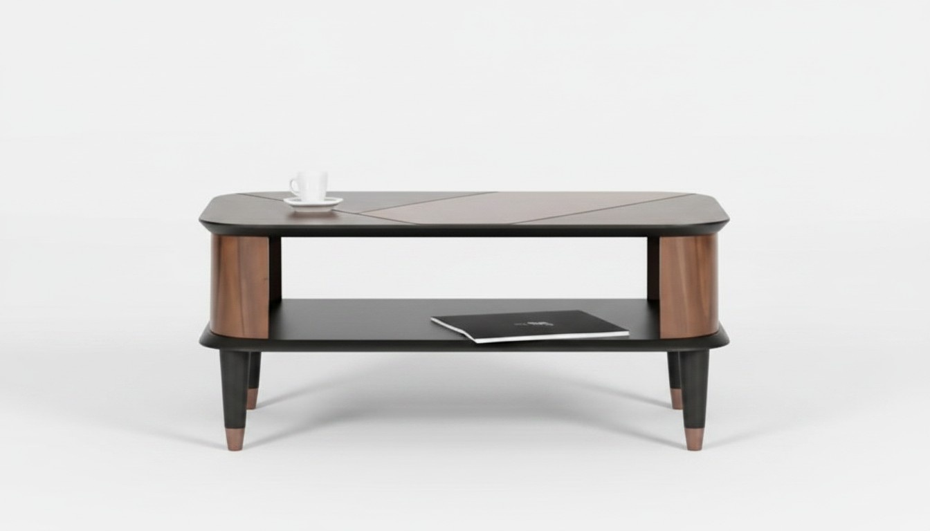 Couchtisch Braun Modern Rechteckig Einlegeboden Modern Büroeinrichtung Neu