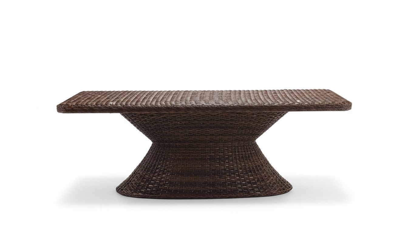 Couchtisch Braun Moderner Design Luxus Kaffeetisch Hochwertig Rattan Beistell