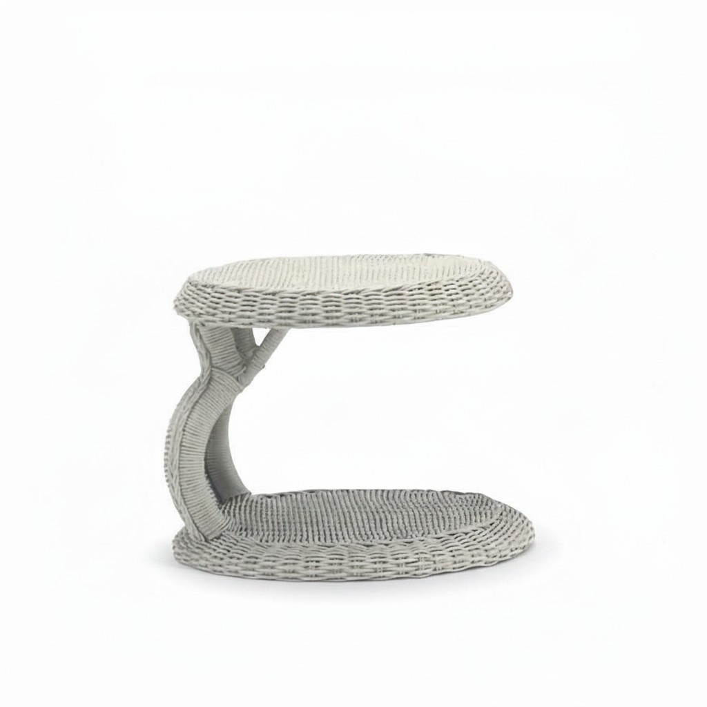 Couchtisch Grau Luxus Möbel Terrasse Design Hochwertig Rund Rattan Modern