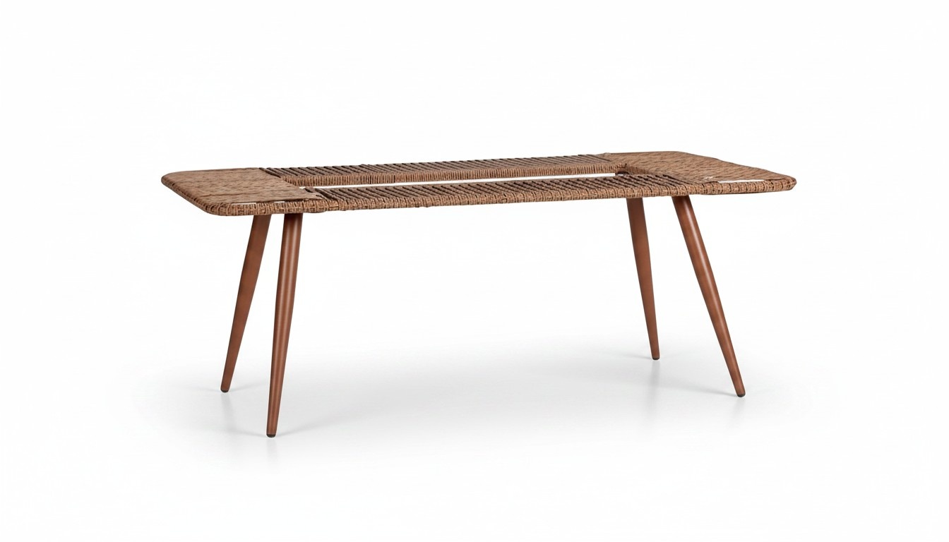 Couchtisch Hochwertig Braun Moderner Kaffeetisch Rattan Beistell Design Luxus