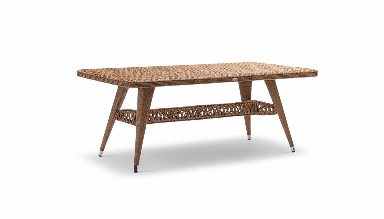 Couchtisch stilvoll Rattan Braun Luxus Hochwertig Moderner Design Kaffeetisch