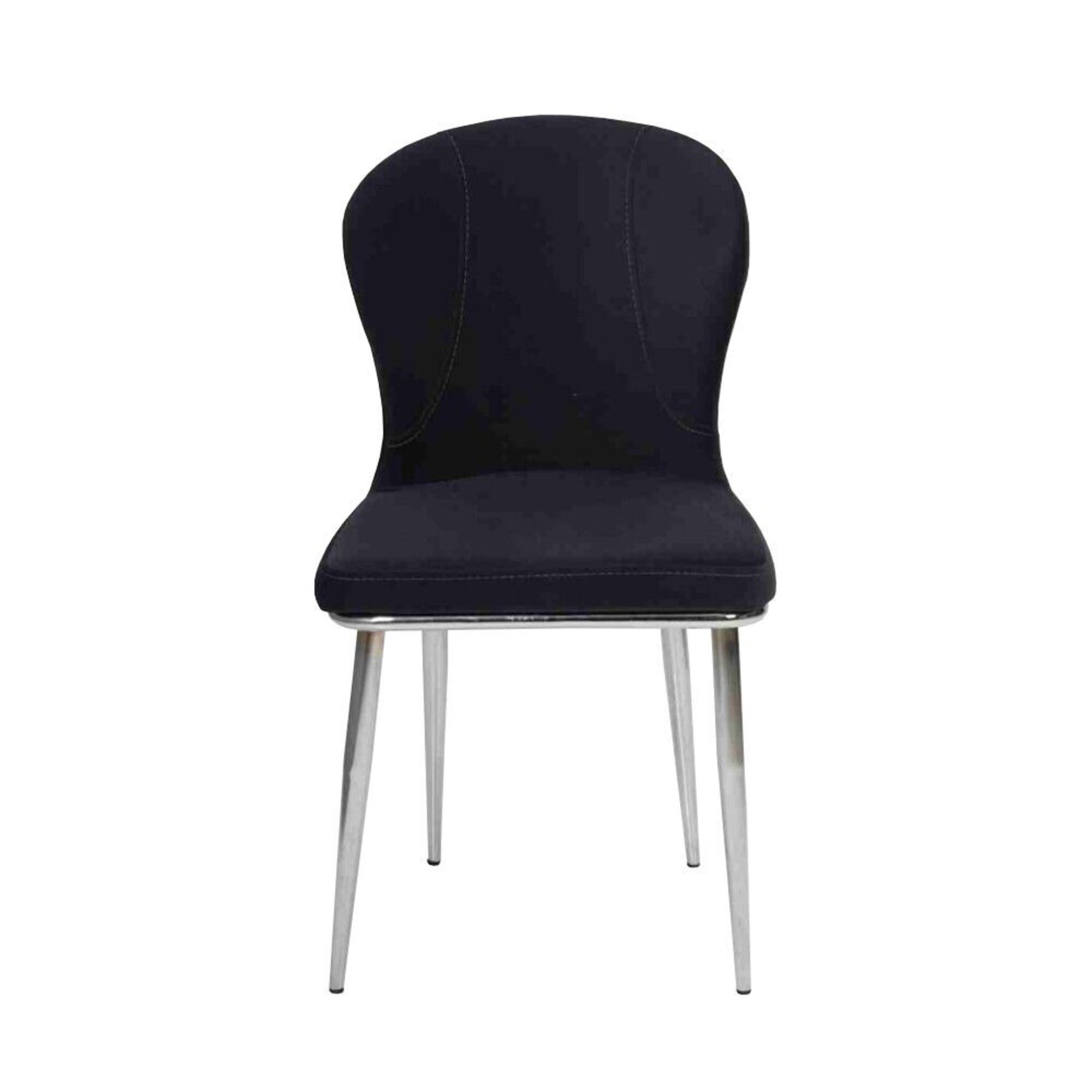 Schwarzer Edelstahlstuhl Designer Küchenmöbel Luxus Polster Lehnstühle