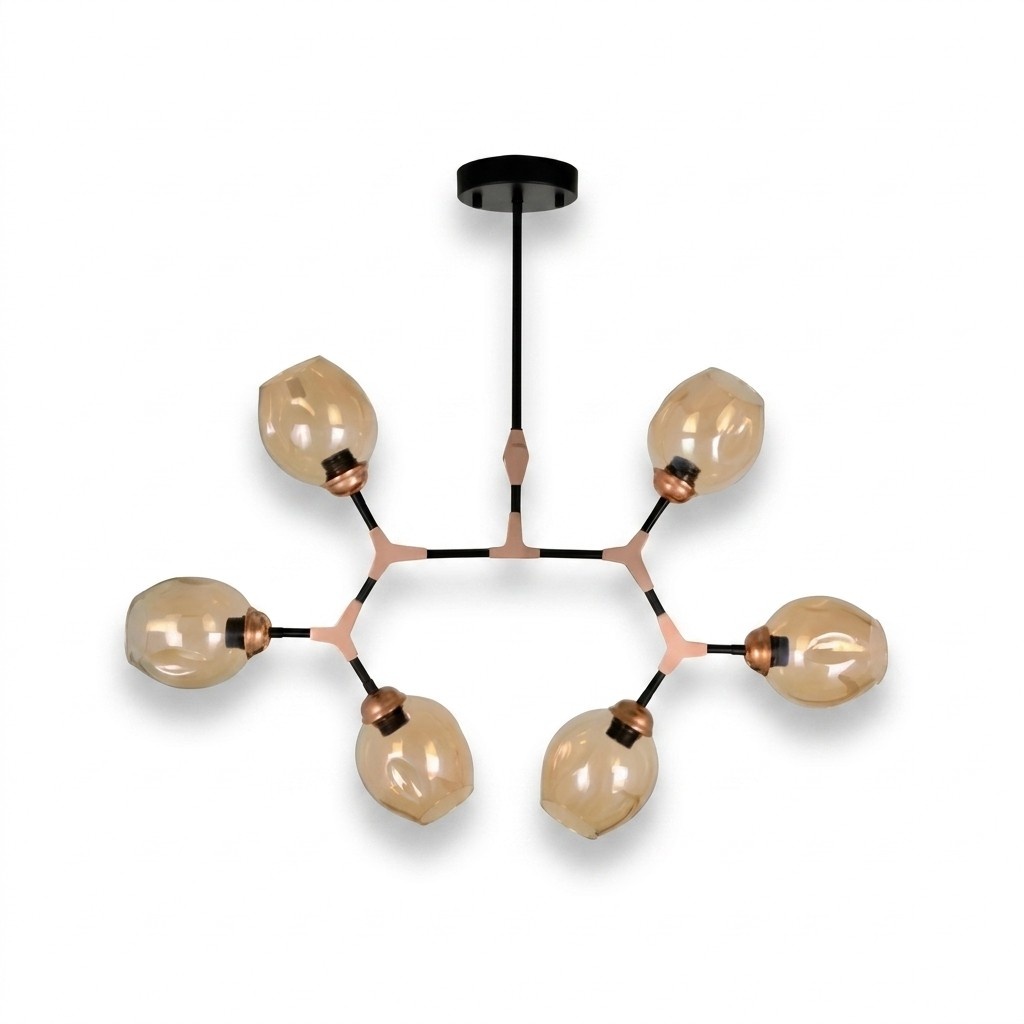 Deckenlampe Lüster Kronleuchter Deckenleuchter Modern Glas Beige Neu