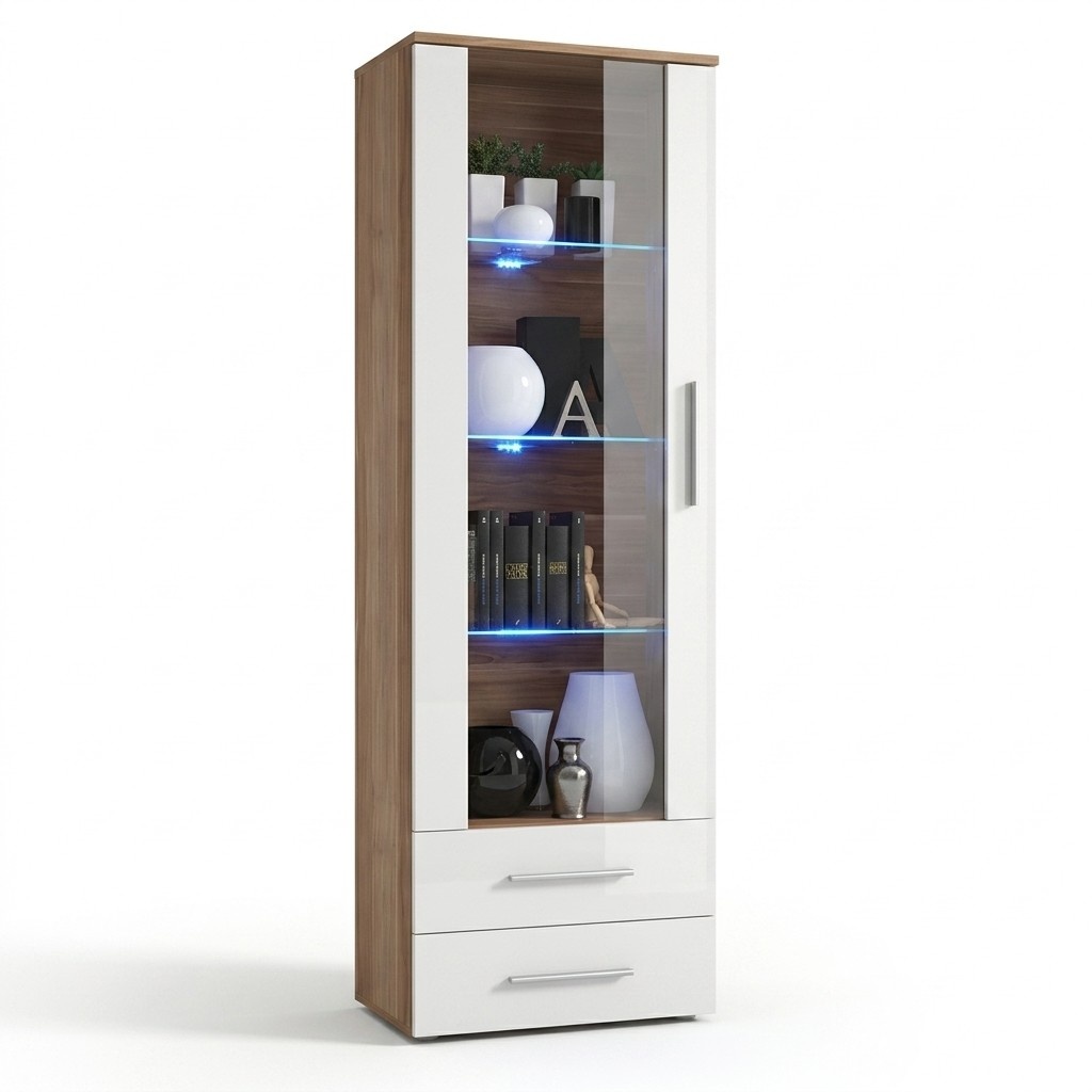 Designer Braun Vitrine Stil Modern Wohnzimmermöbel Luxus Neu Einrichtung