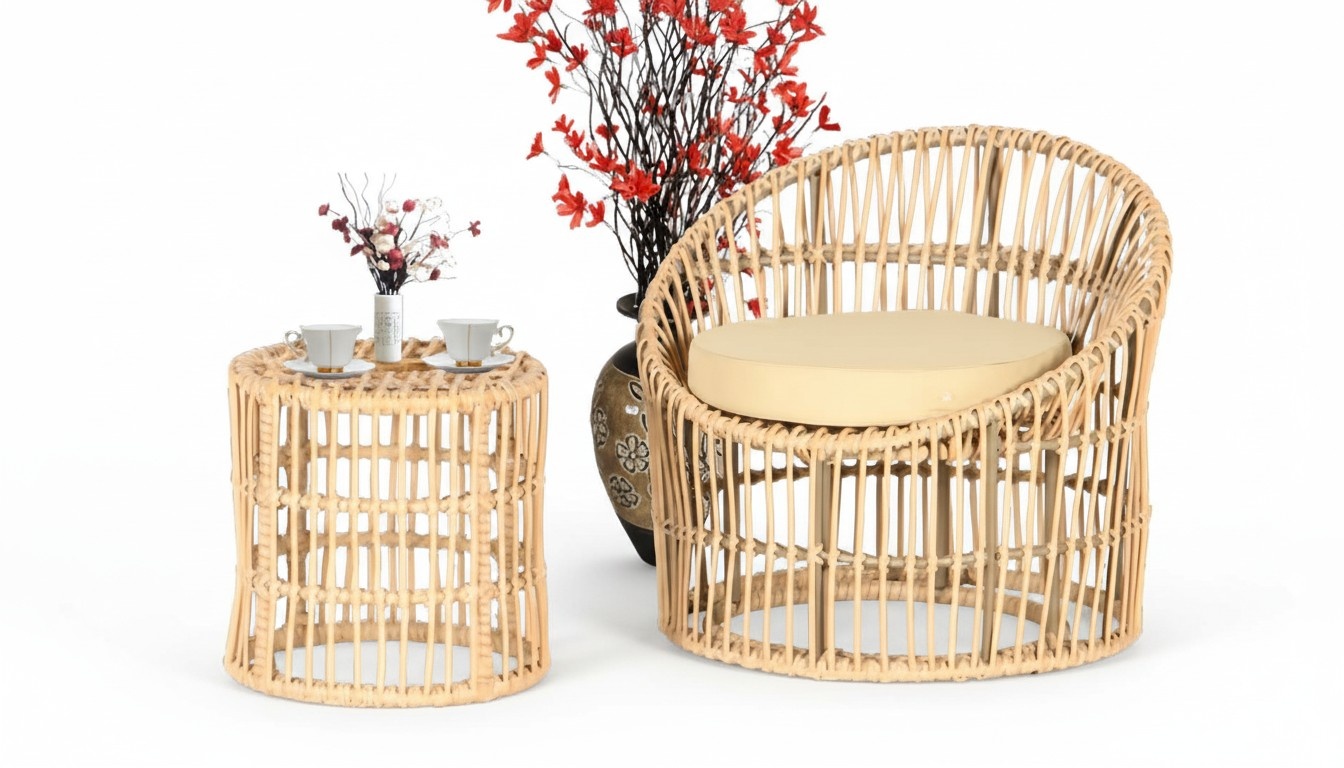 2tlg Garten Möbel Set Möbel Sitzmöbel GartenGarnitur Terrasse Couchtisch Sessel
