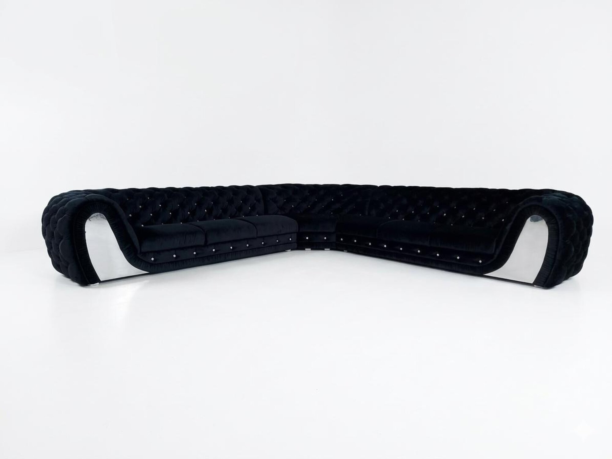 Stoffsofa Couch Wohnlandschaft Eck Design Modern Sofa Ecksofa L-Form Schwarz Neu