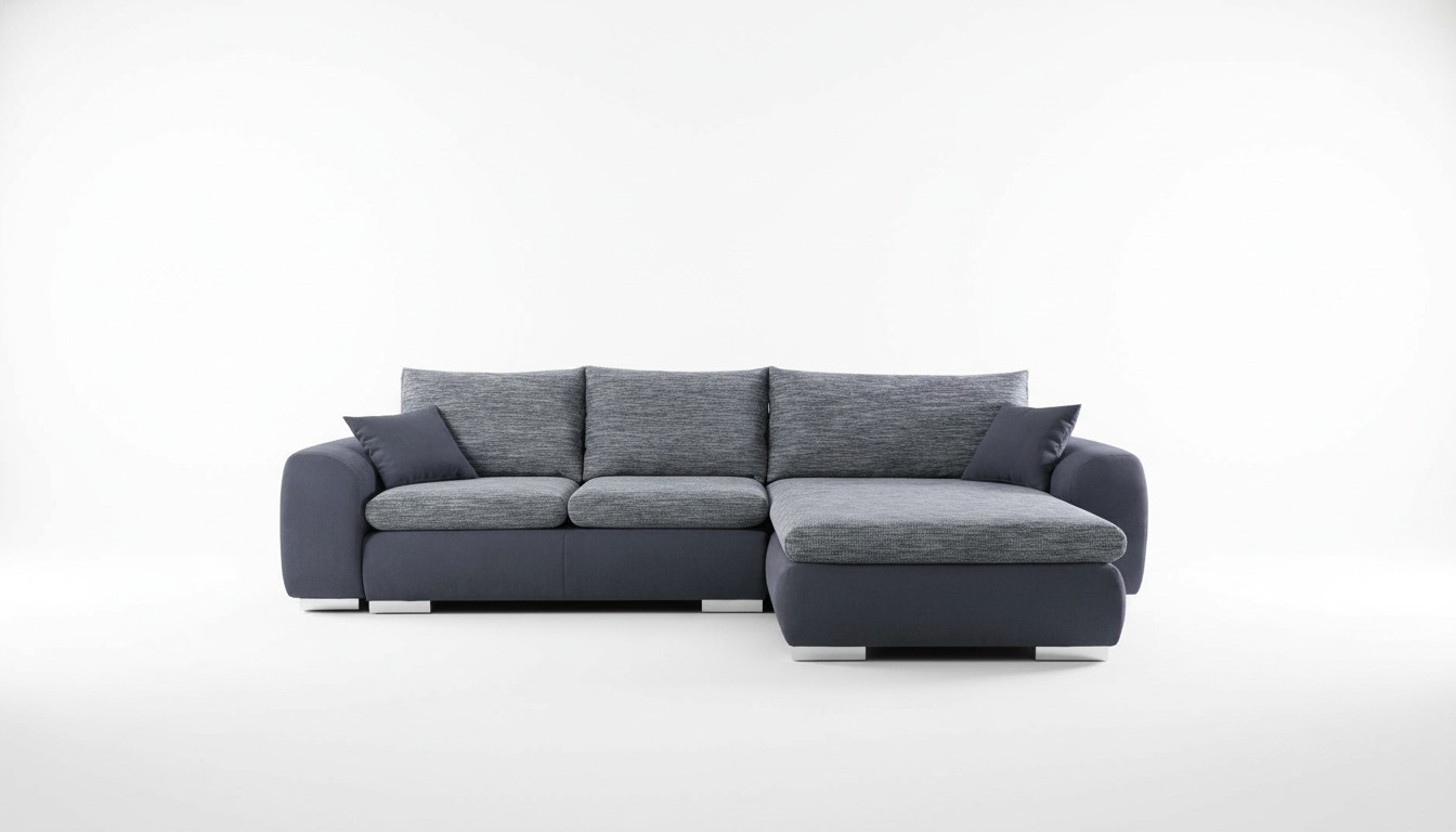 Ecksofa Bettfunktion Couch Graue Polster Couchen Textil Sofas Sofa