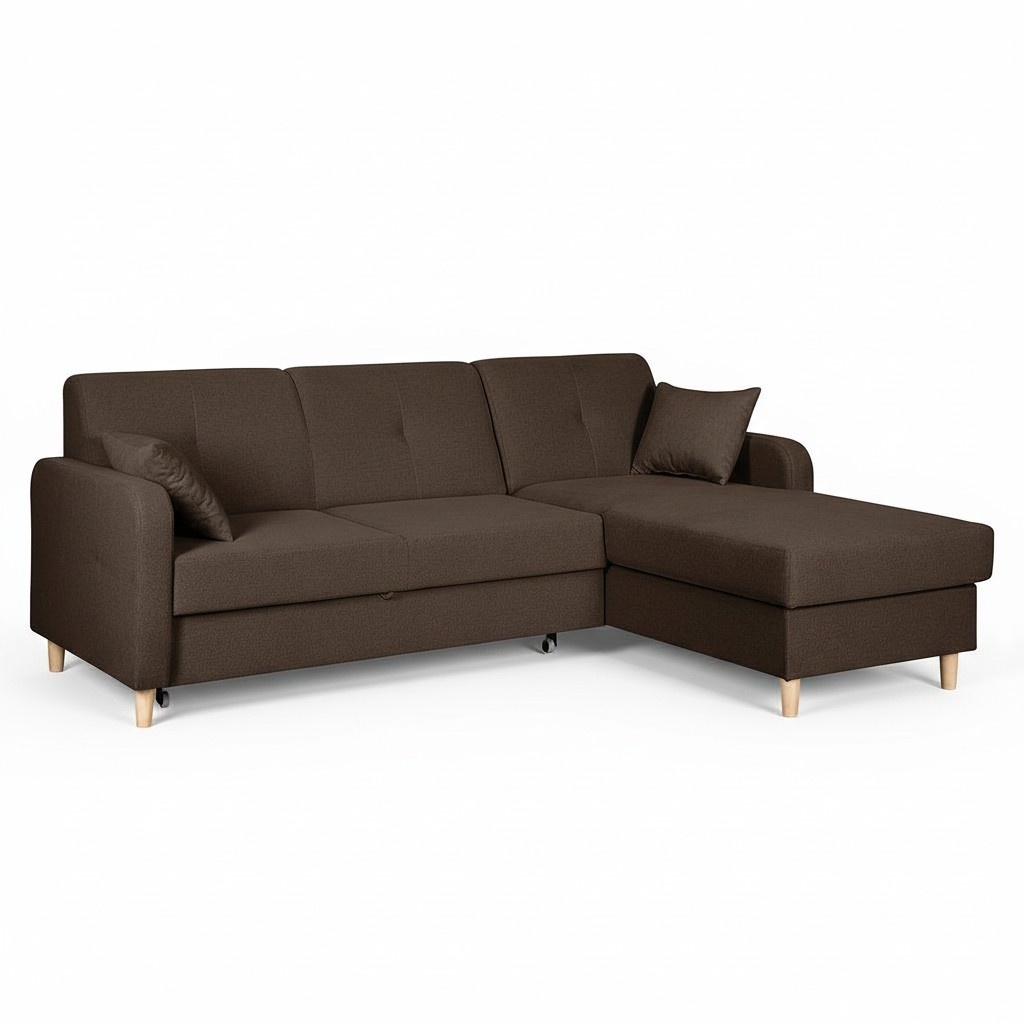 Design Ecksofa Schlafsofa Bettfunktion Couch Leder Textil Polster Sofas Kasten