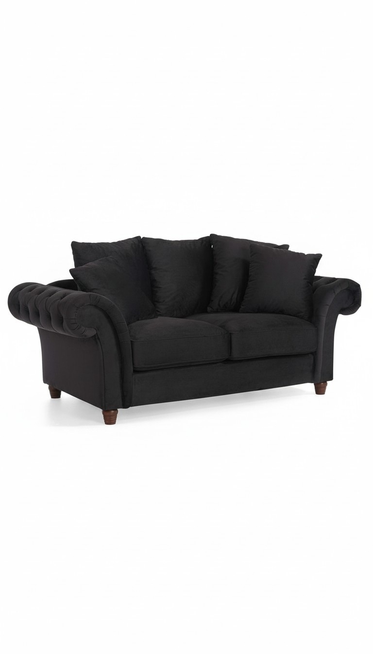 Design Sofa 2 Sitzer Chesterfield Stoff Couch Sofa Polster Sofas Zweisitzer Neu